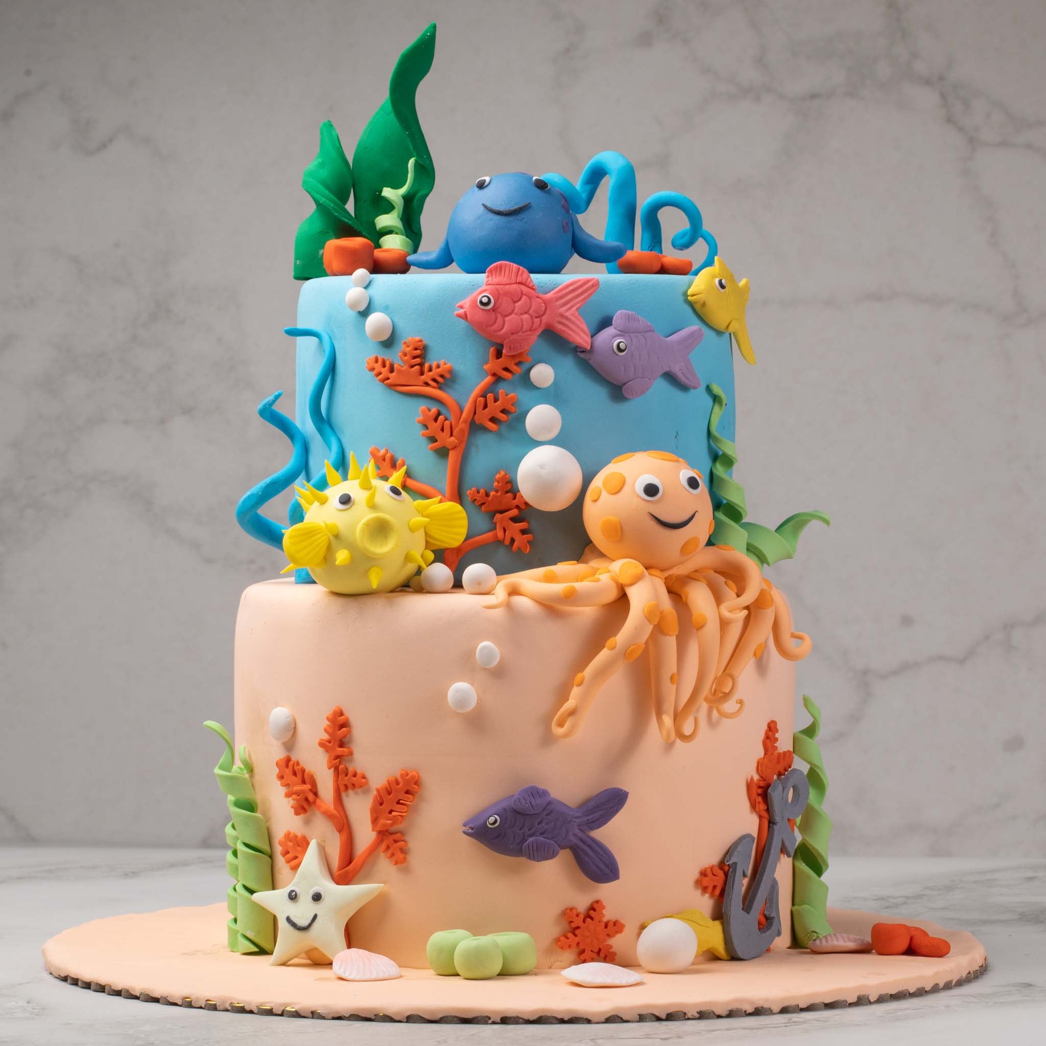 Ocean Theme Fondant Cake (Delivery in 48 Hours Available) view 2